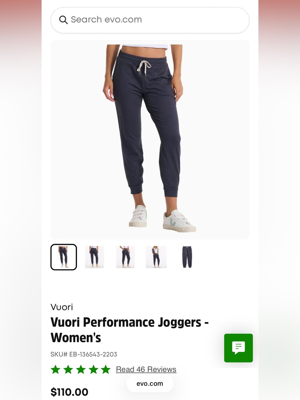 Vuori performance joggers- midnight Heather, small